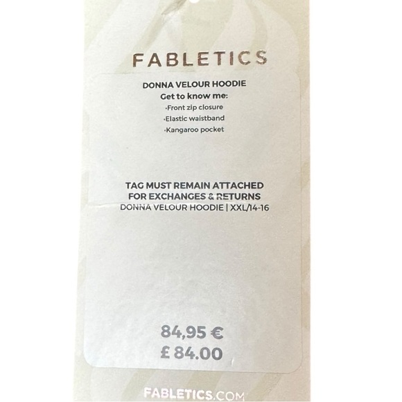 NWT Fabletics Plus Size Donna Velour Athleisure Hoodie in Cherry Burst Size XXL - Picture 8 of 8